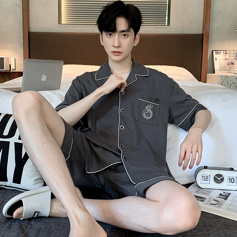 【纯棉】睡衣男士夏季纯棉短袖短裤家居服男款夏天夏款可外穿套装