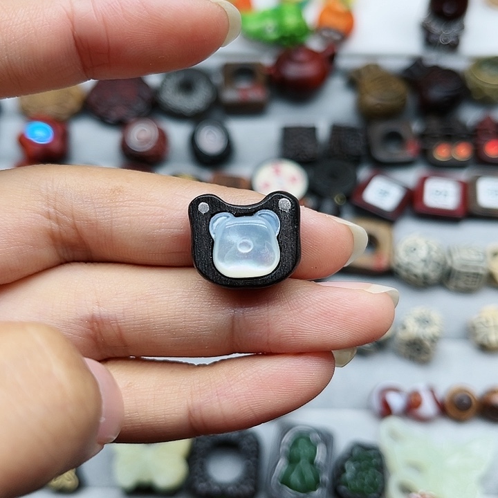 白玉菩提吊坠小熊配件