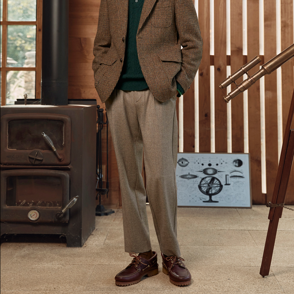 BEANPOLE【锥形裤】滨波 秋冬男士松紧带中高腰锥形裤BC3921C64