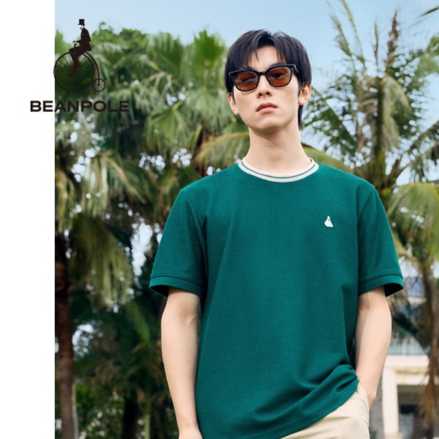 BEANPOLE滨波男士撞色领多巴胺穿搭时尚透气圆领短袖T恤BC3342Y21