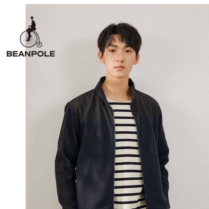 BEANPOLE滨波 秋季男士百搭藏青色拼接立领拉链开衫外套BC3741Z83