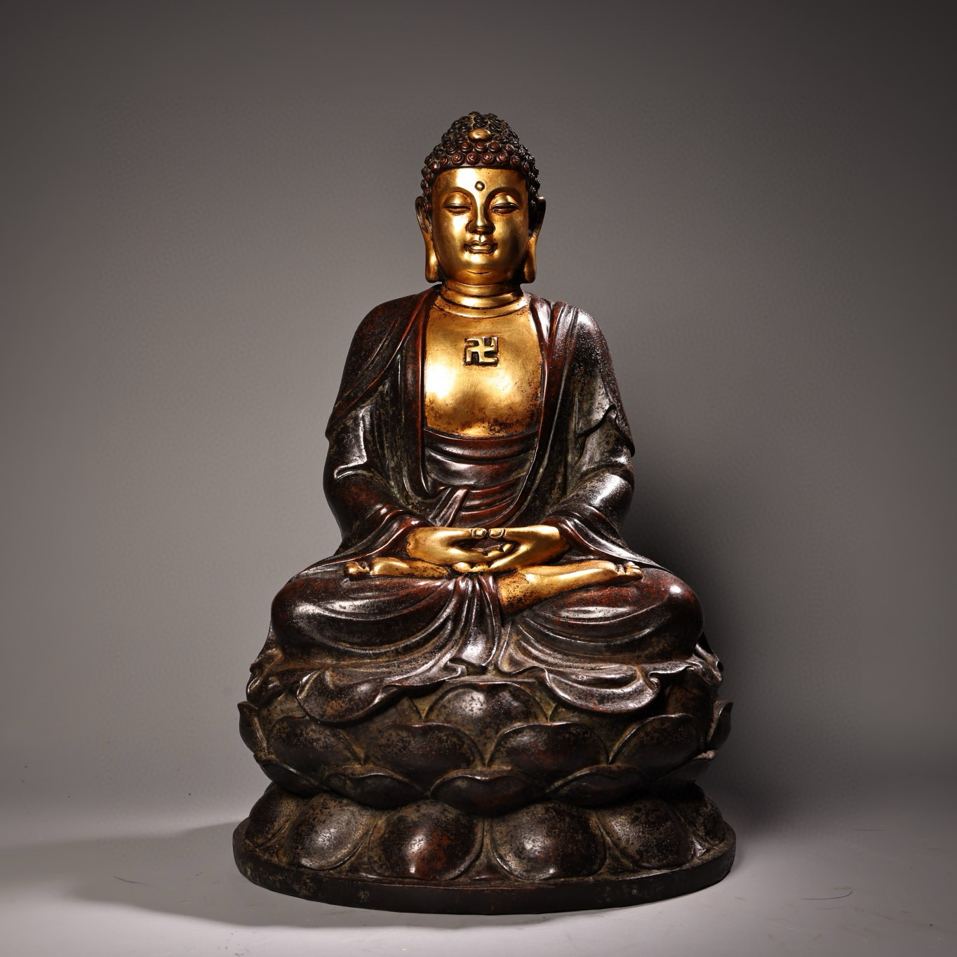 铜摆件紫铜鎏金大日如来