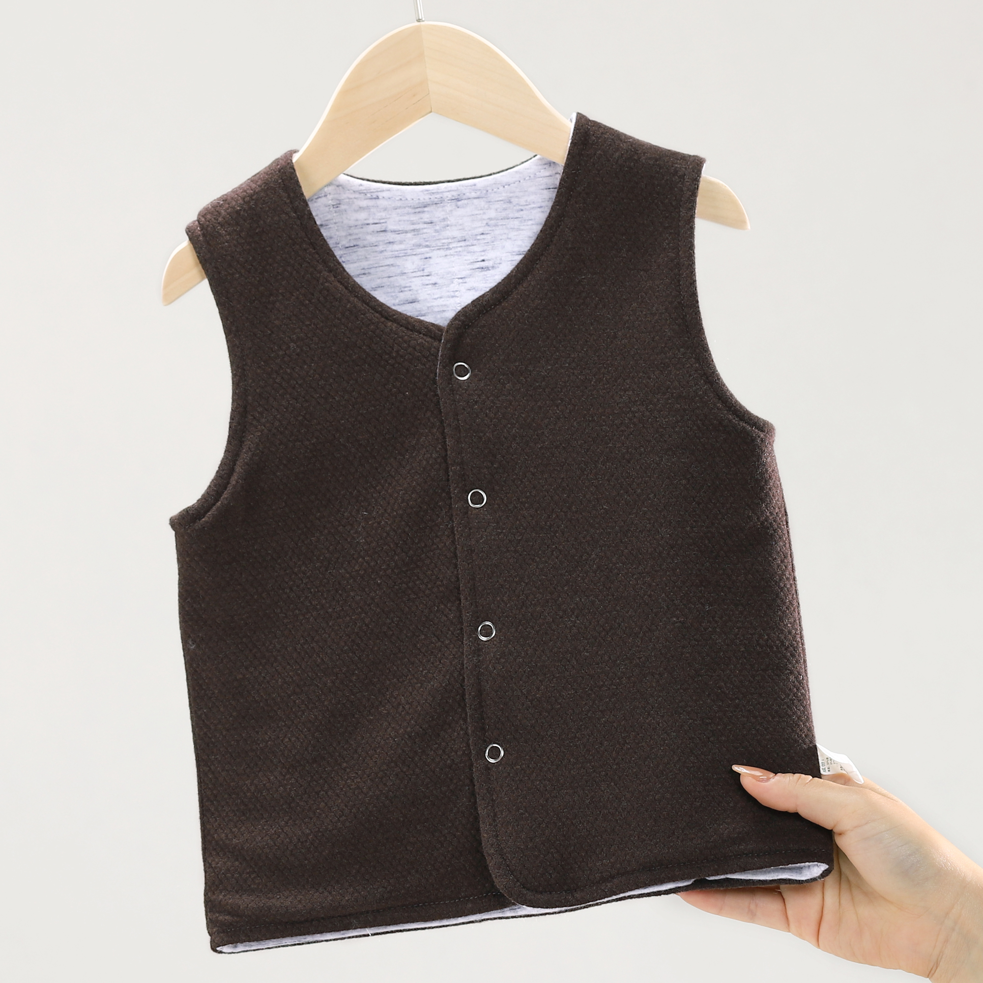 儿童保暖马甲坎肩加厚蜂巢软绵绵三层夹棉秋冬季 K 23306暖背内穿