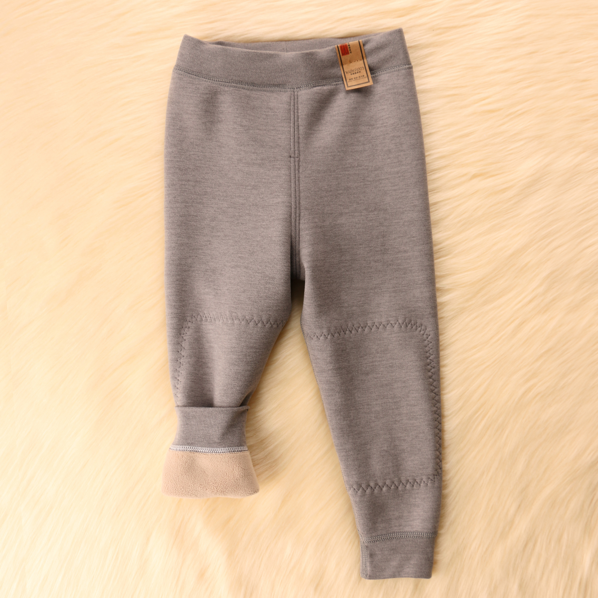 儿童保暖裤男童一体加绒秋裤女大童内穿羊毛蚕丝宝宝秋冬季 9737