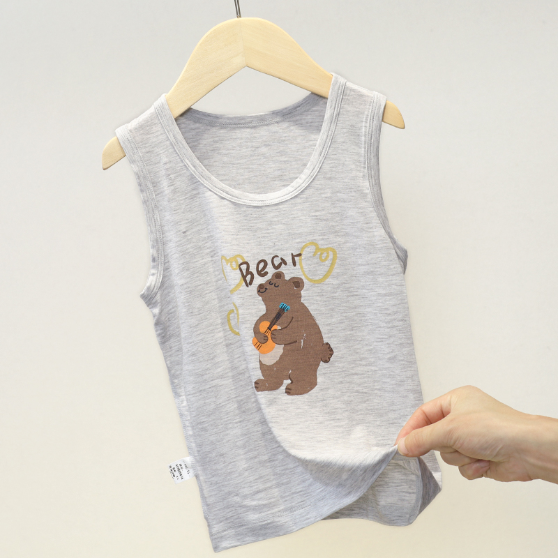 X 18319-36莫代尔儿童背心薄款无袖宝宝打底透气外穿时髦工字无骨