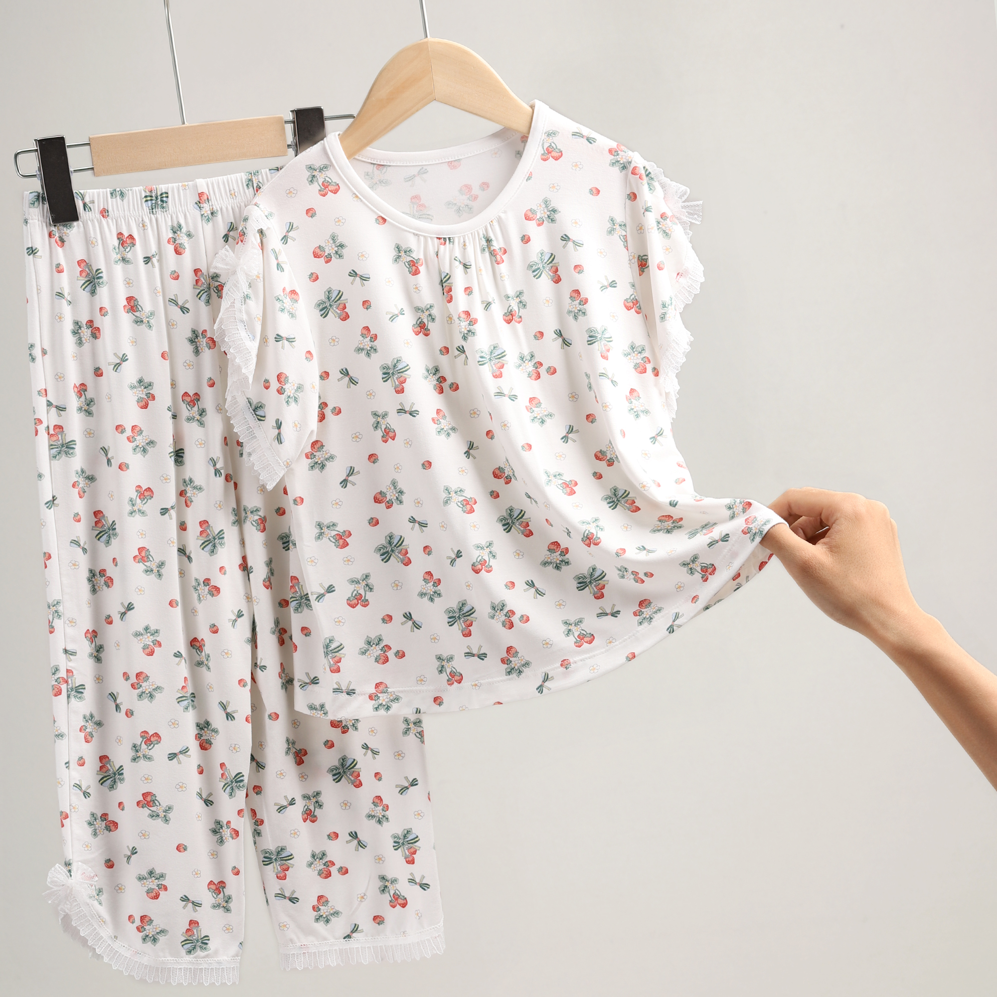 女童睡衣夏季薄款儿童家居服套装2024新款女大童空调服 18356-5