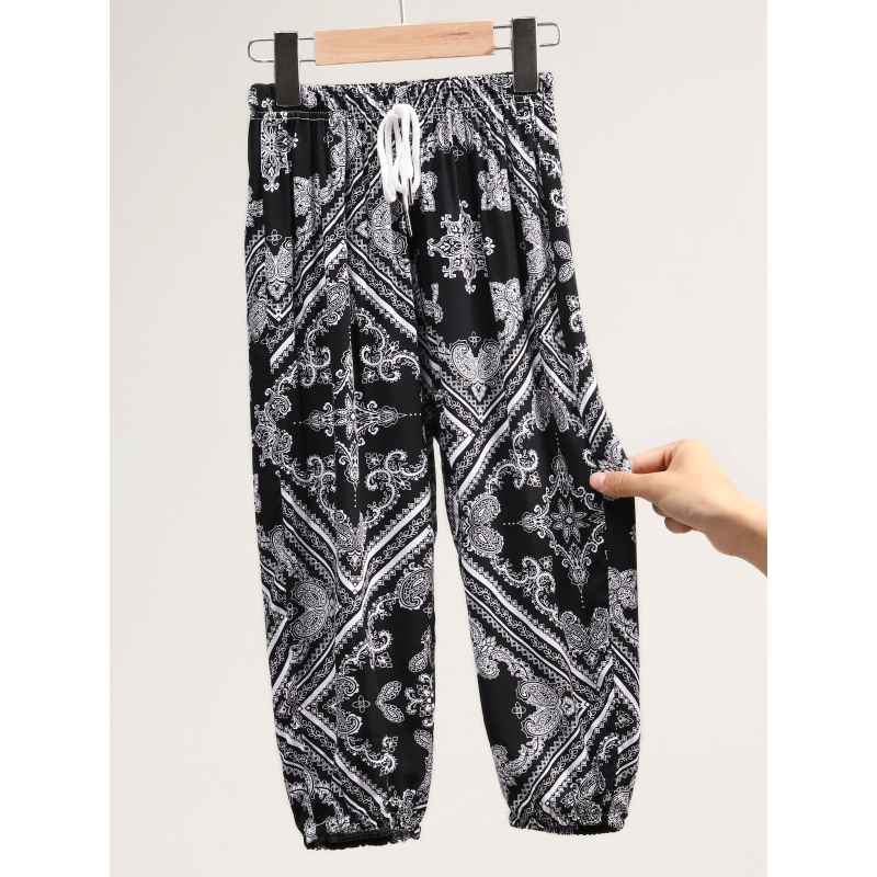 531393儿童防蚊裤冰丝女童夏季薄款男童裤子大童灯笼运动大链接