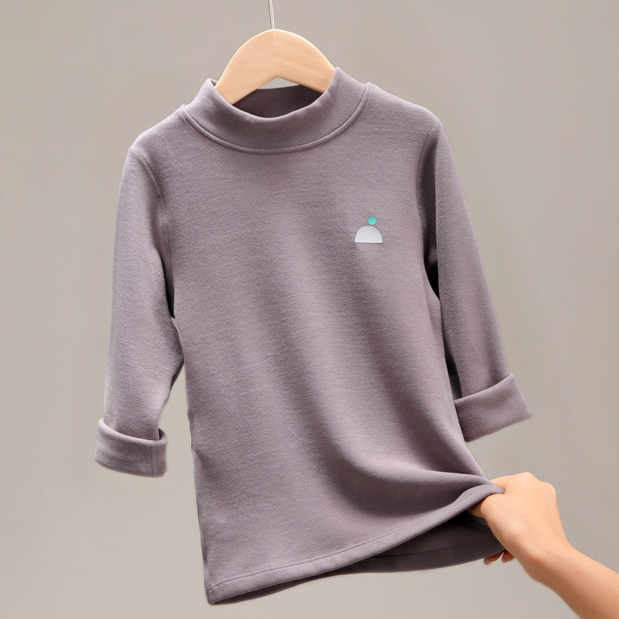 儿童保暖内衣秋冬半高领男童上衣莱赛尔女童打底衫a类秋衣 z010a