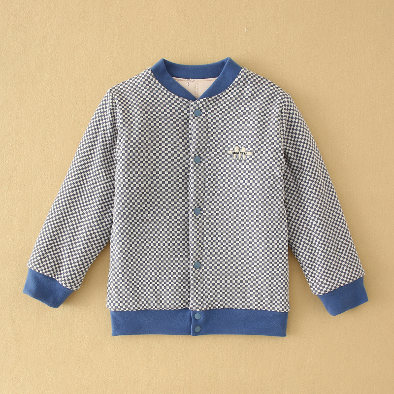 儿童棋盘格羊毛棉袄冬季校服神器男女童宝宝四层加厚保暖衣 z013a