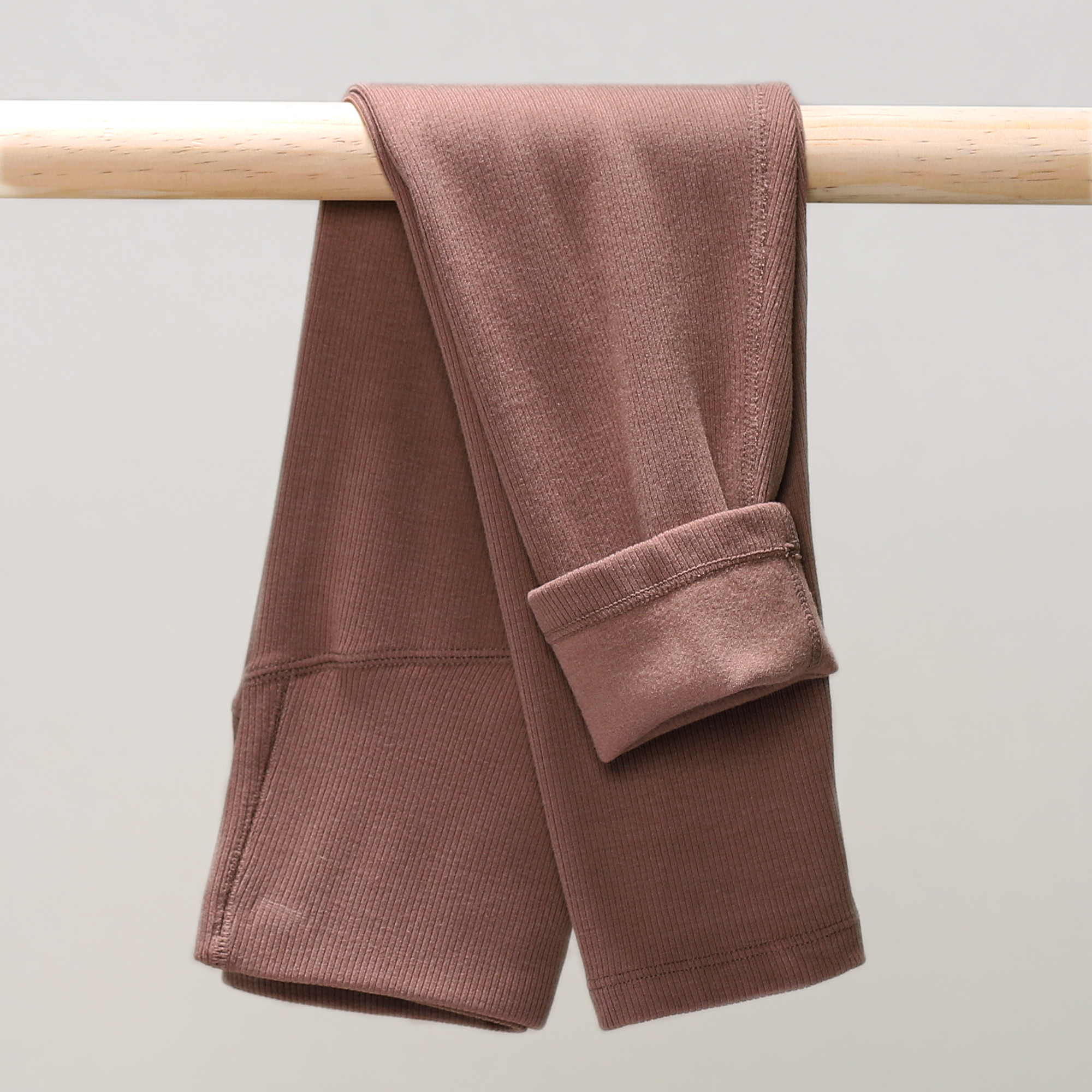 高腰护肚姜暖绒防风单条裤内穿秋冬幼儿加厚儿童保暖秋裤 23205