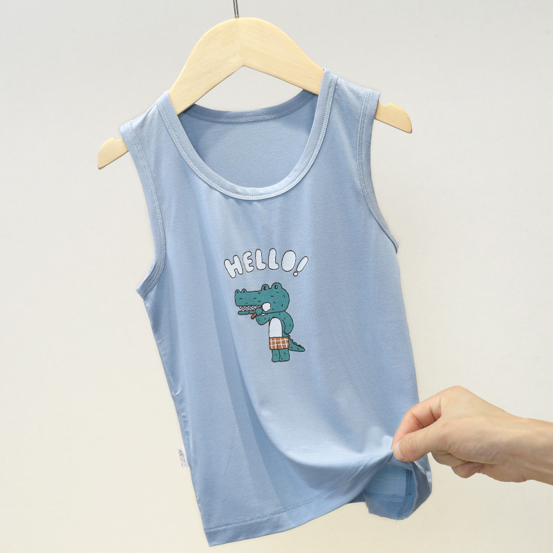  莫代尔宝宝儿童薄款透气背心爱牙小鳄鱼打底新品 DDM-X 18319-68