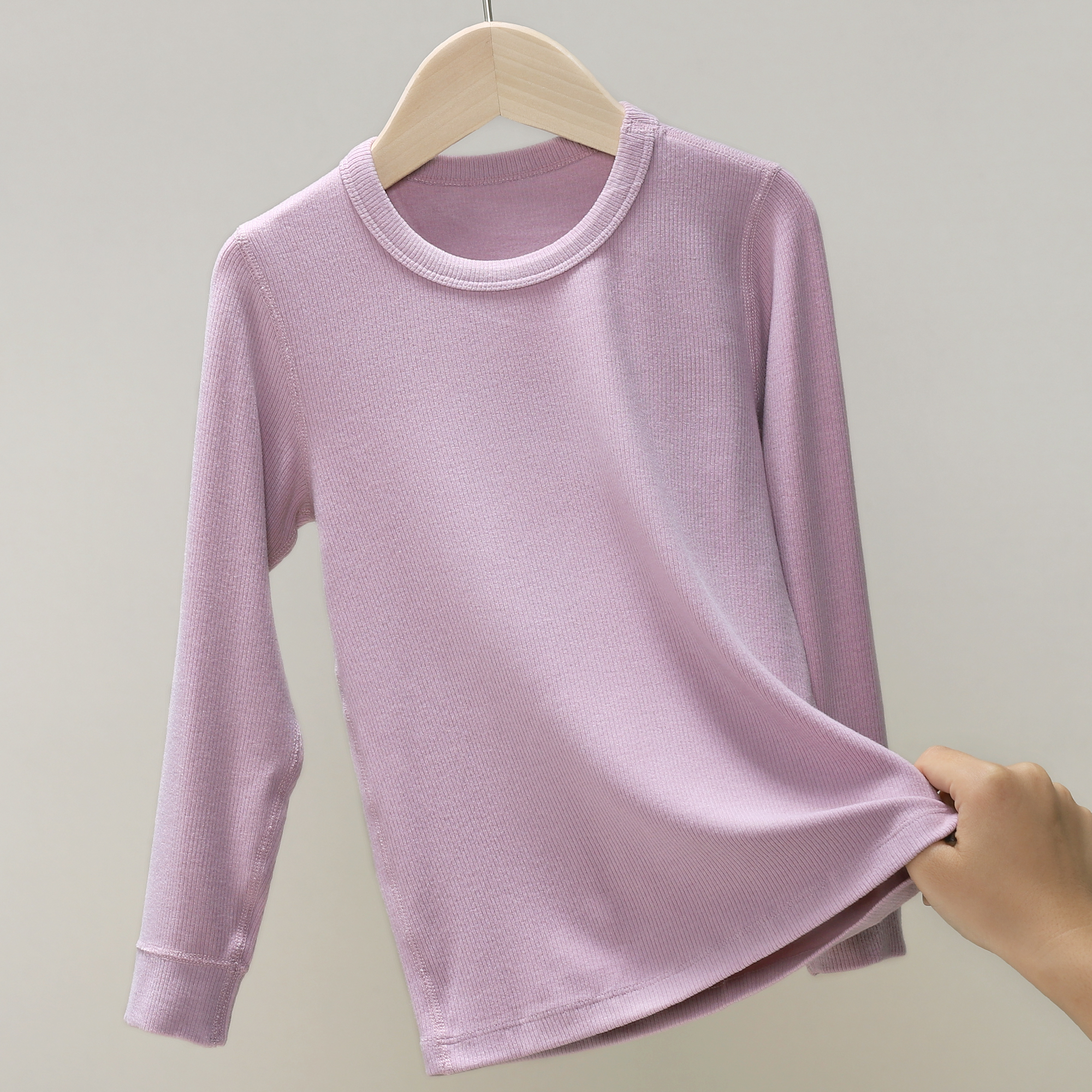 姜暖绒上袖口圆领衫长袖儿童针织打底宝宝秋冬 新 DDM-K 23213