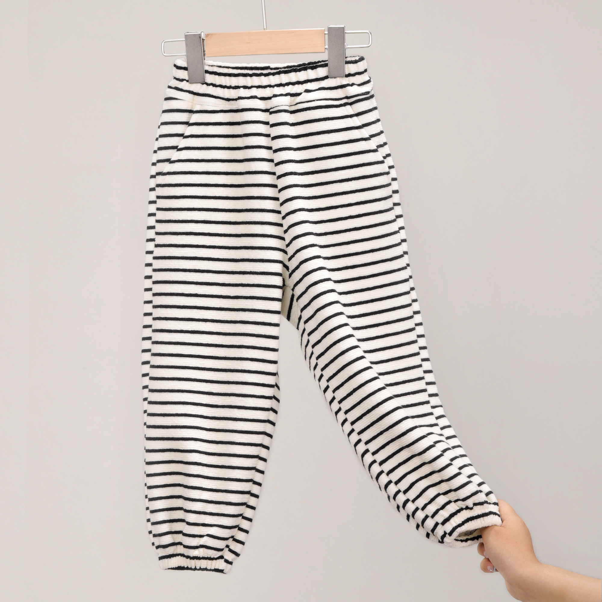  2454/2455 超厚撸猫绒休闲百搭裤休闲裤男童宽松条纹中大童儿童