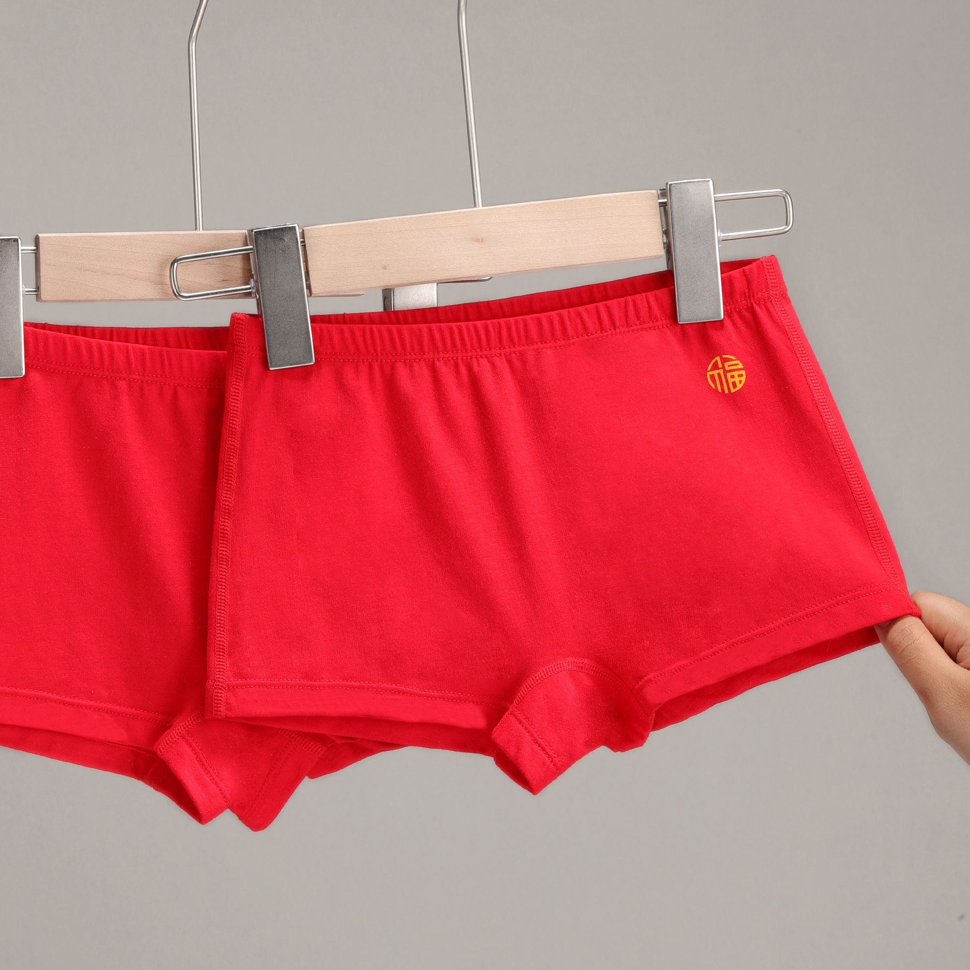 7157儿童莫棉红内裤四角透气红色弹力本命年舒适女童男童新年蛇年