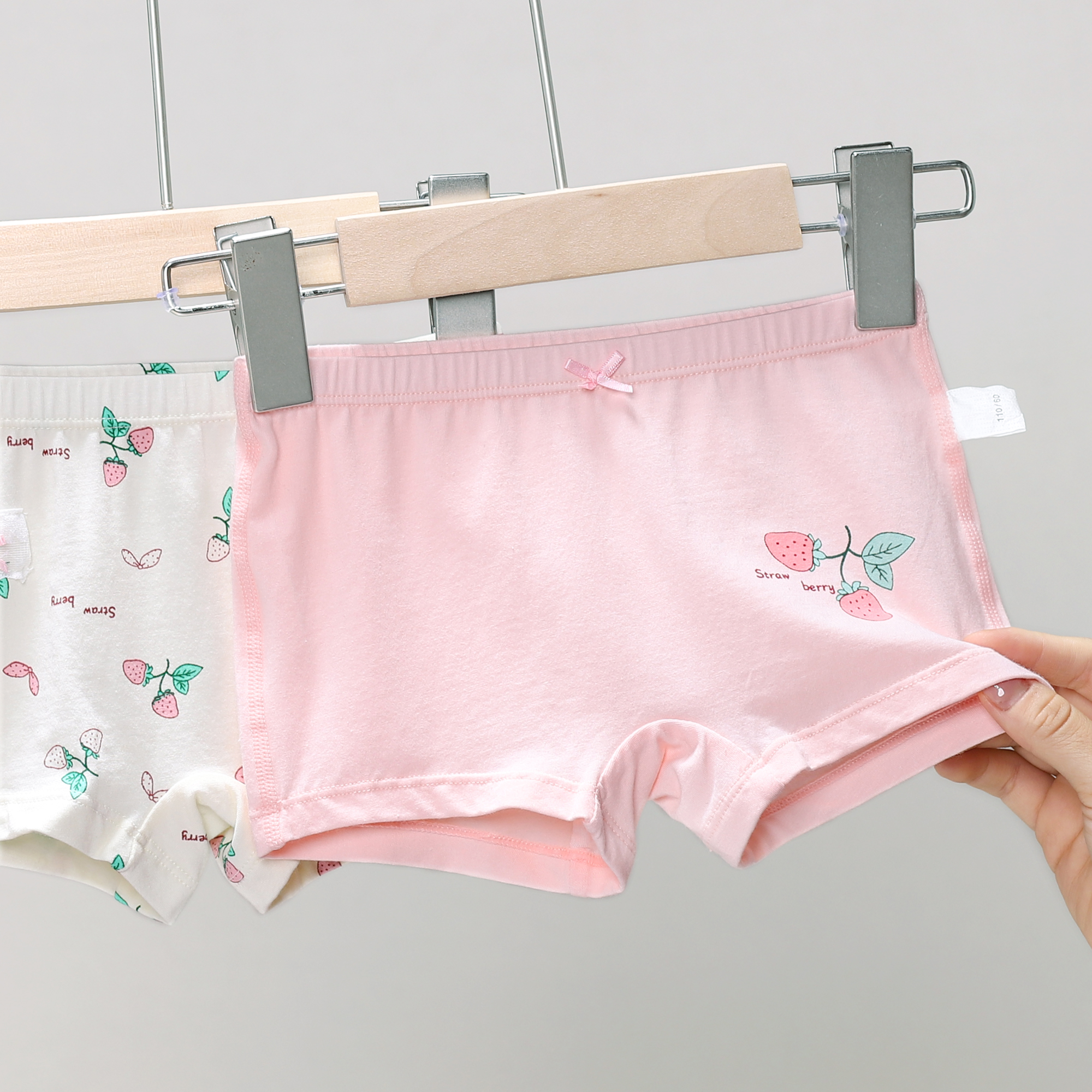 儿童内裤平角棉短裤女童四角底裤中大童两条装G2454/G2453/G2456