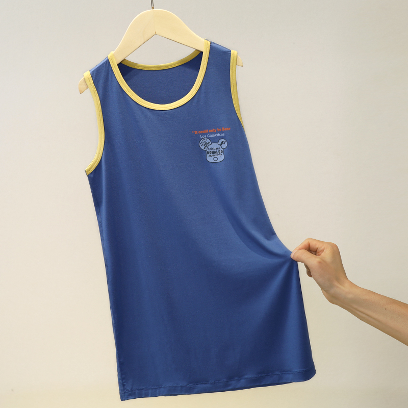 K 731203男童睡裙背心男孩睡衣夏季宽松薄款家居服舒适莫代尔儿童