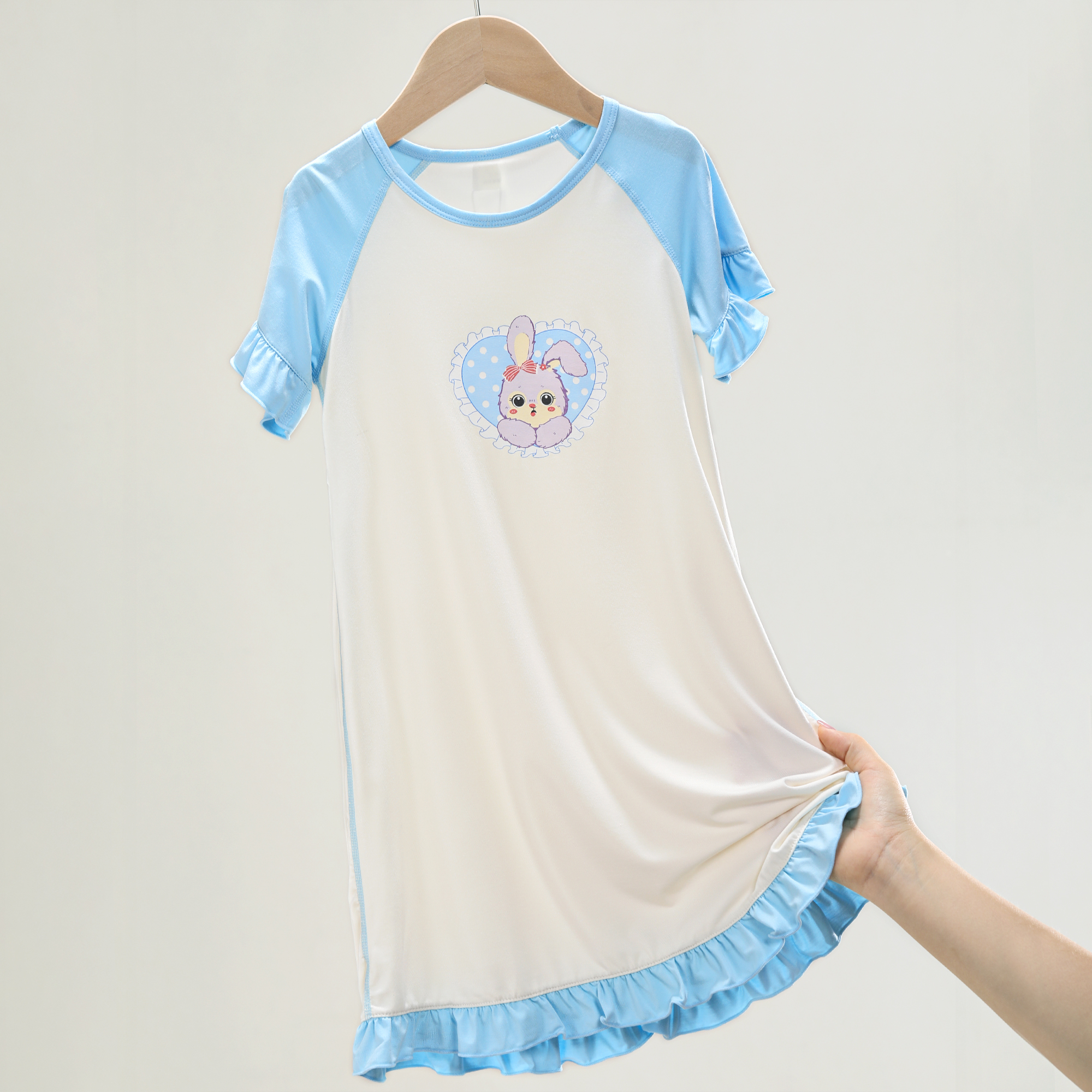 儿童睡裙莫代尔女童公主风冰丝宝宝家居服女孩亲子母女连衣裙睡衣