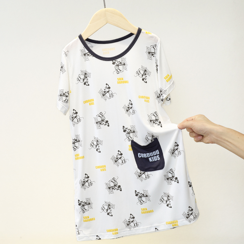 K 731101莫代尔儿童睡裙短袖薄款家居服男童洋气透气夏天网红款