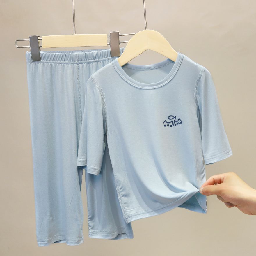 DDM 131386  儿童睡衣夏季莫代尔宝宝套装男童女童亲子空调家居服