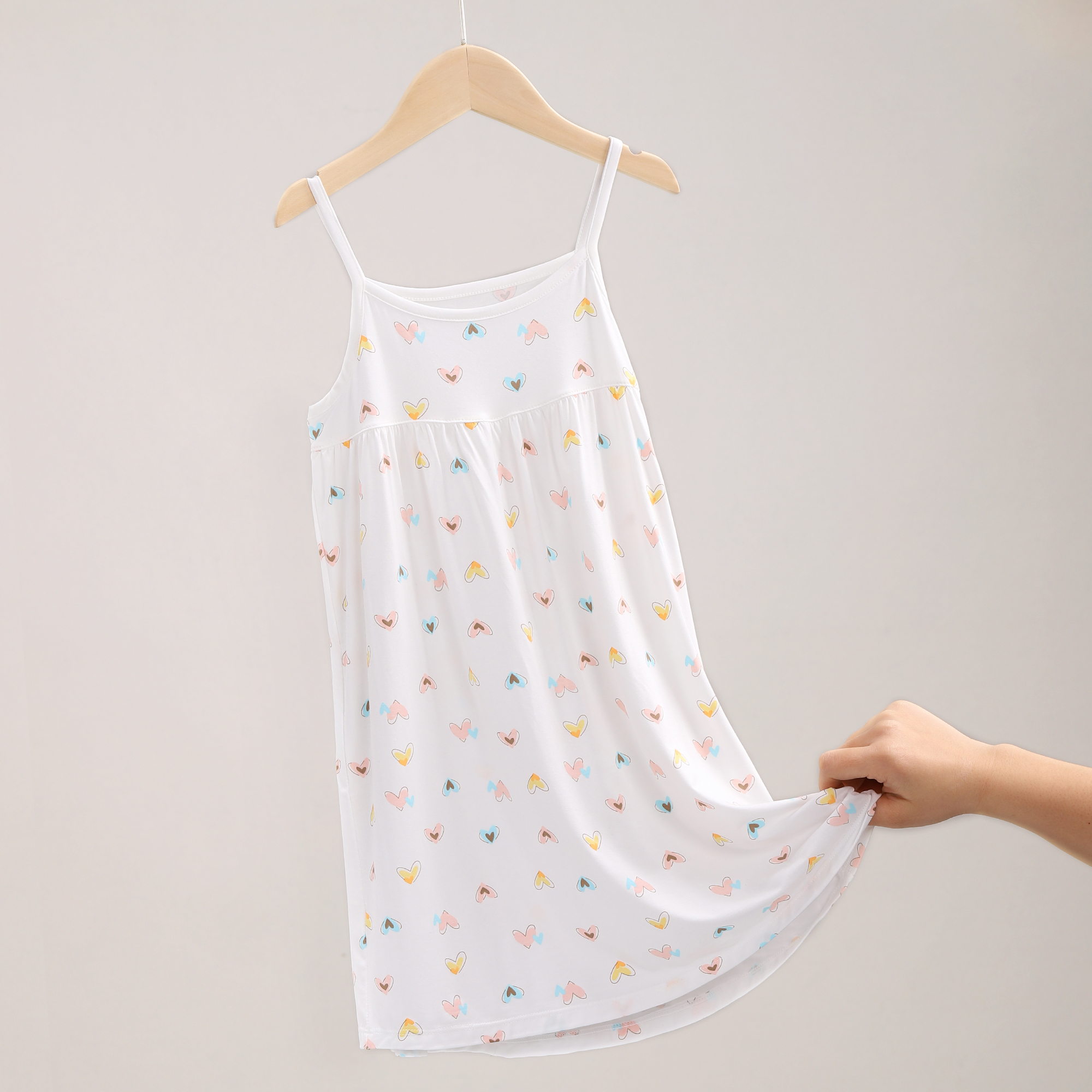 女童睡裙莫代尔薄款夏季儿童睡衣公主裙2024新款女大童吊带裙6223