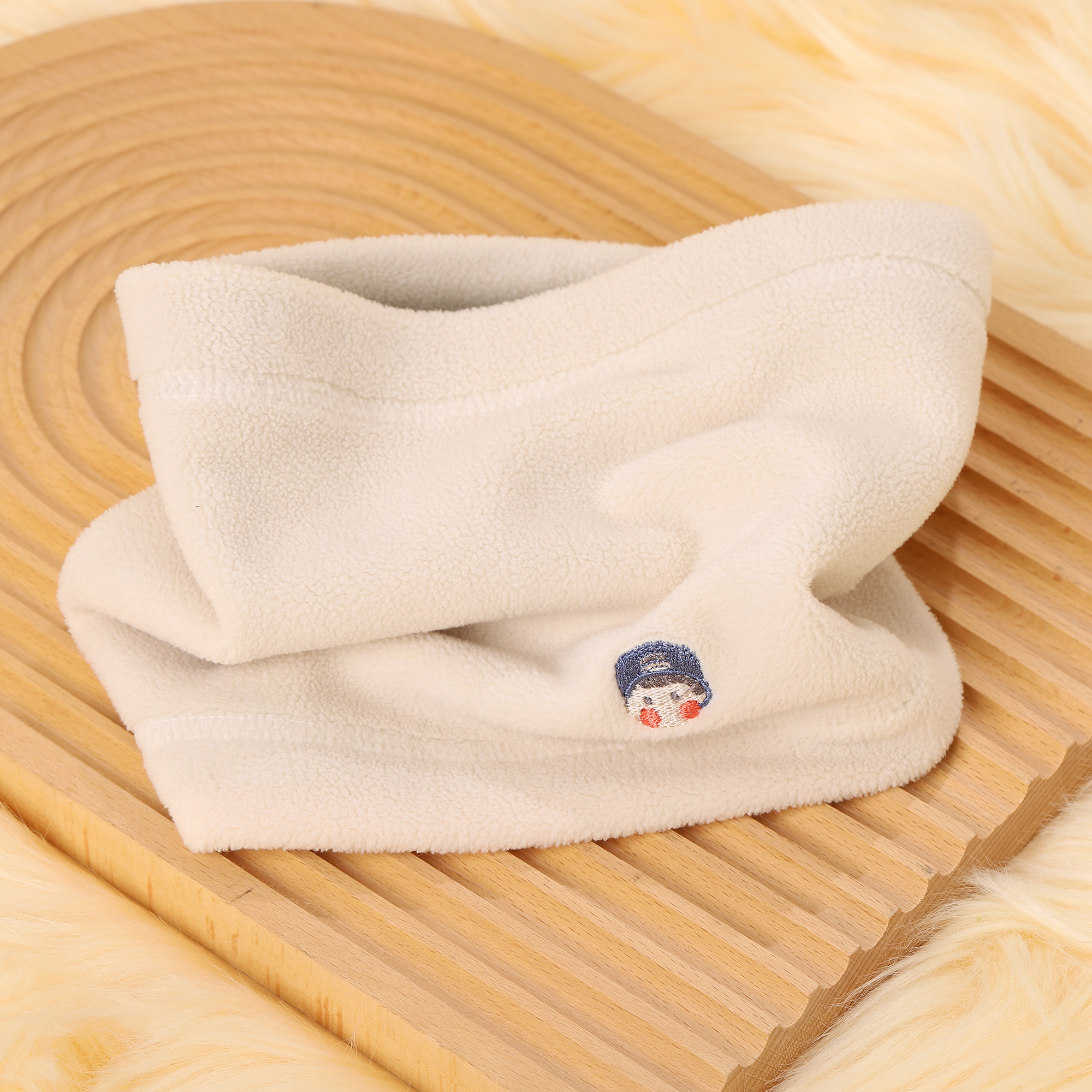 儿童脖套围脖围巾摇粒绒抓绒秋冬季宝宝男女童套头防风加厚 23315