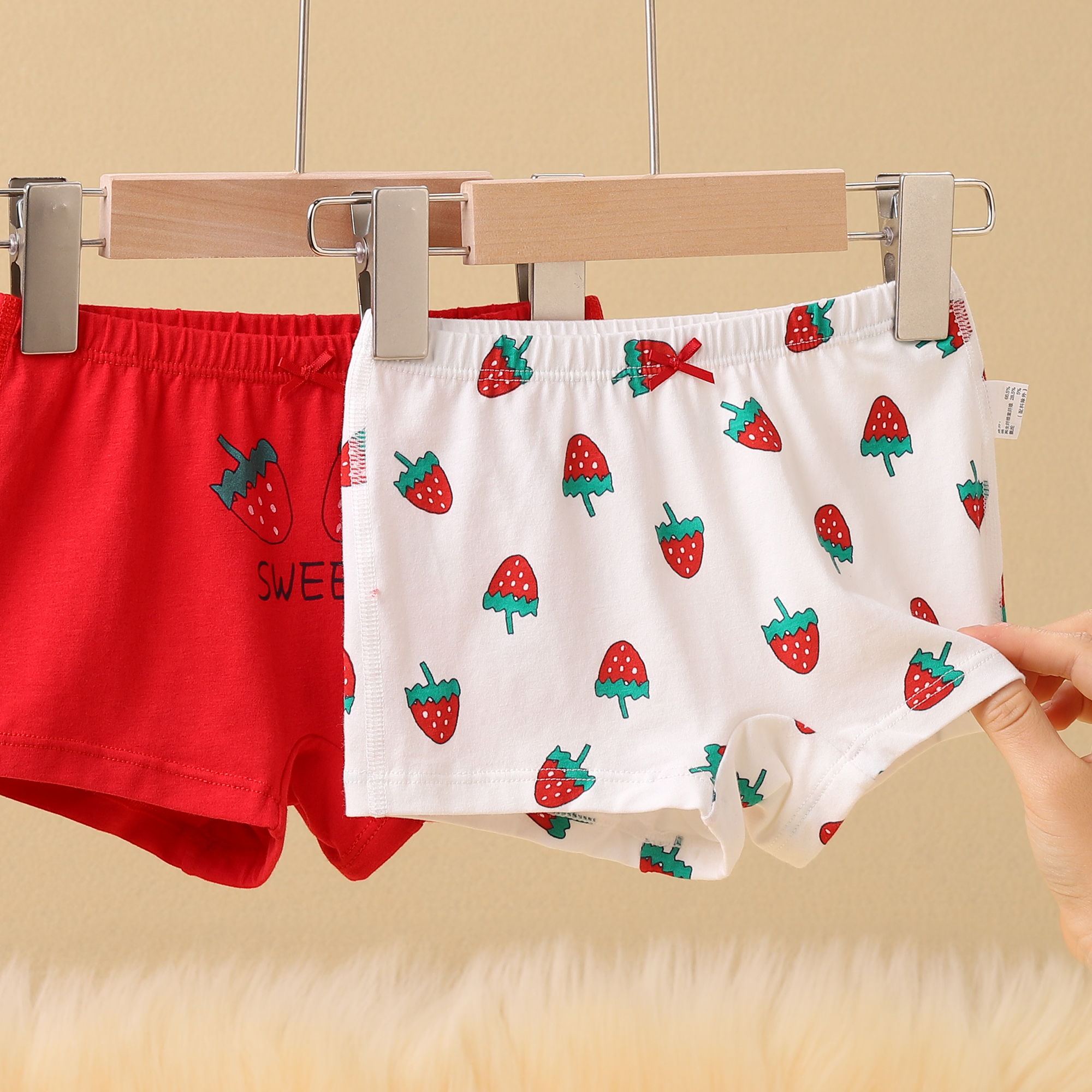 儿童内裤女童平角四角裤小女孩宝宝大童红色本命年2651/2413/3202