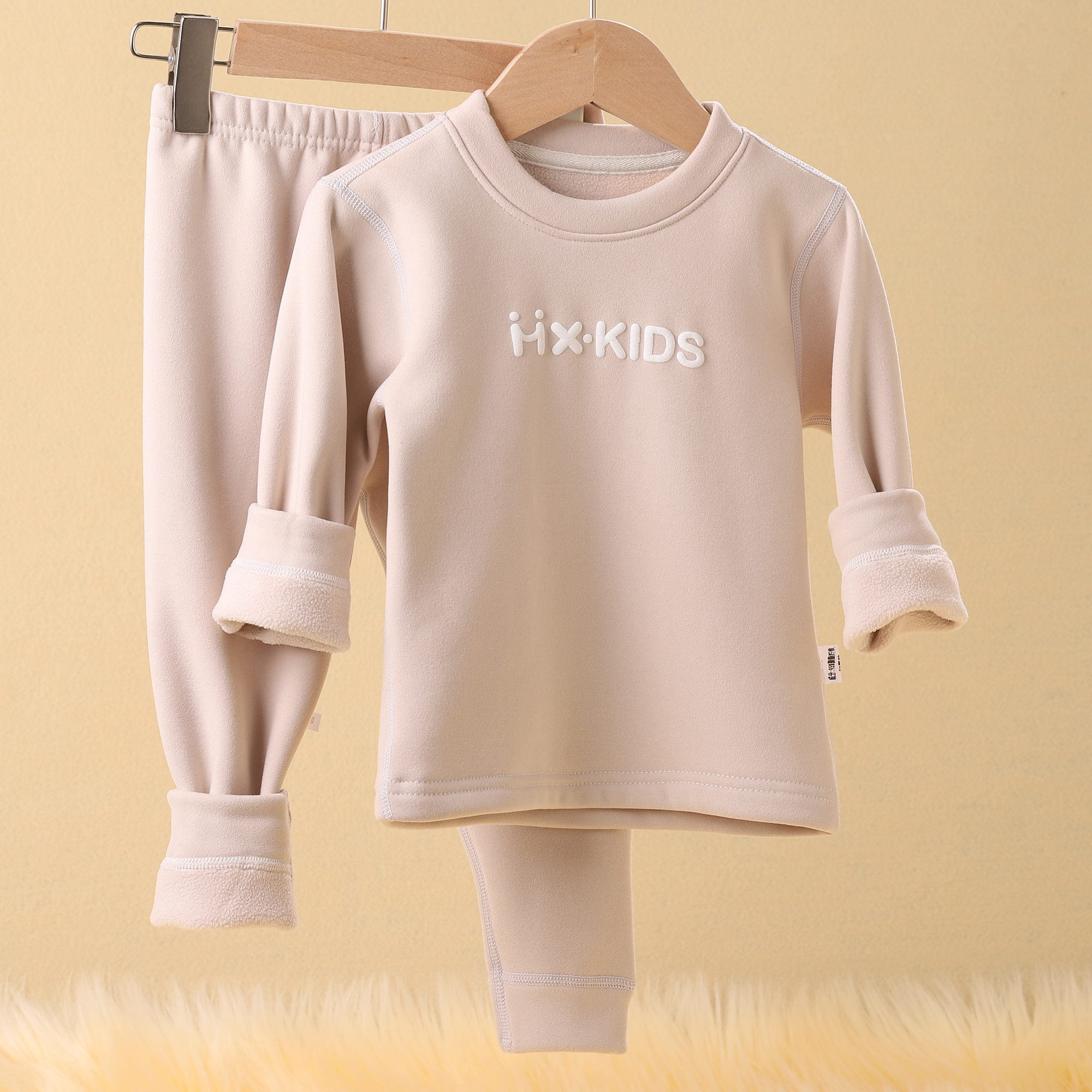 儿童保暖内衣裤套装男童厚秋衣秋裤中大童一体绒冬季内穿 7331-1