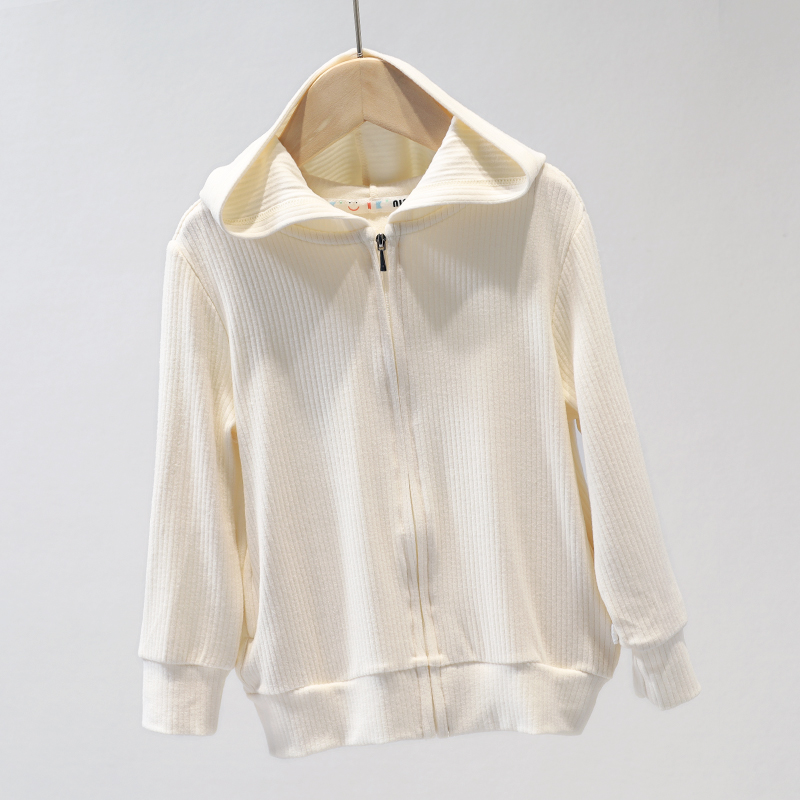 NNKK 22305 抽条慕斯暖绒拉链帽衫 纯色外套开衫针织百搭时尚儿童