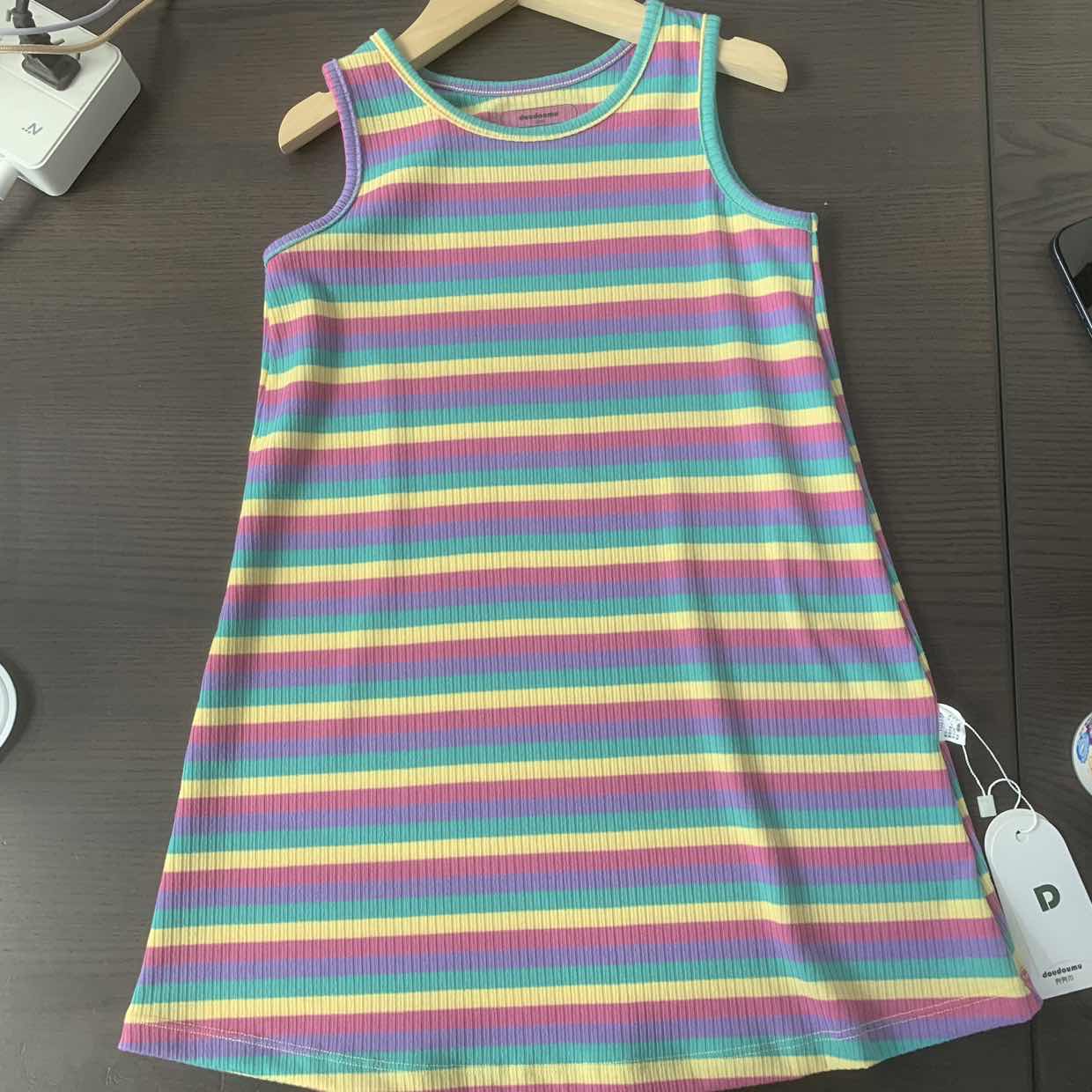 女童裙子春夏大童背心裙小女孩夏季新款儿童多巴胺穿搭连衣裙3144