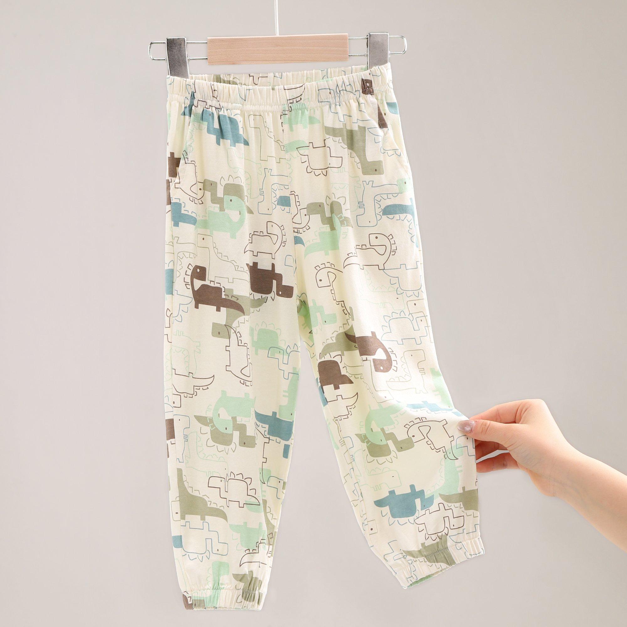 儿童防蚊裤男童宝宝夏季薄款莫代尔夏裤子长宽松幼儿园室内 6395