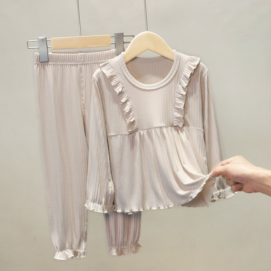 Q 812395 女童睡衣套装莫代尔冰丝空调家居服薄款夏季儿童网红