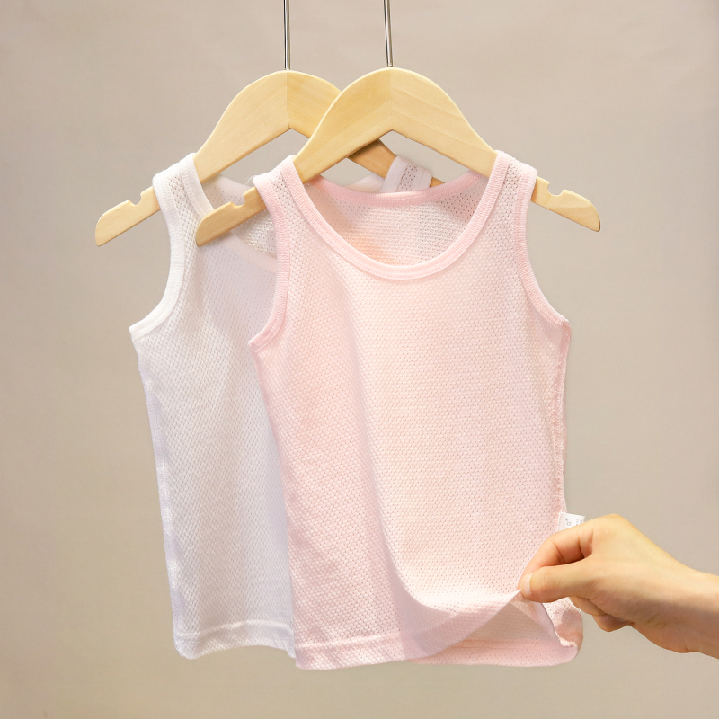 DDM-Y 102 网眼背心两件装无袖夏季儿童薄款透气宝宝中性通用纯棉
