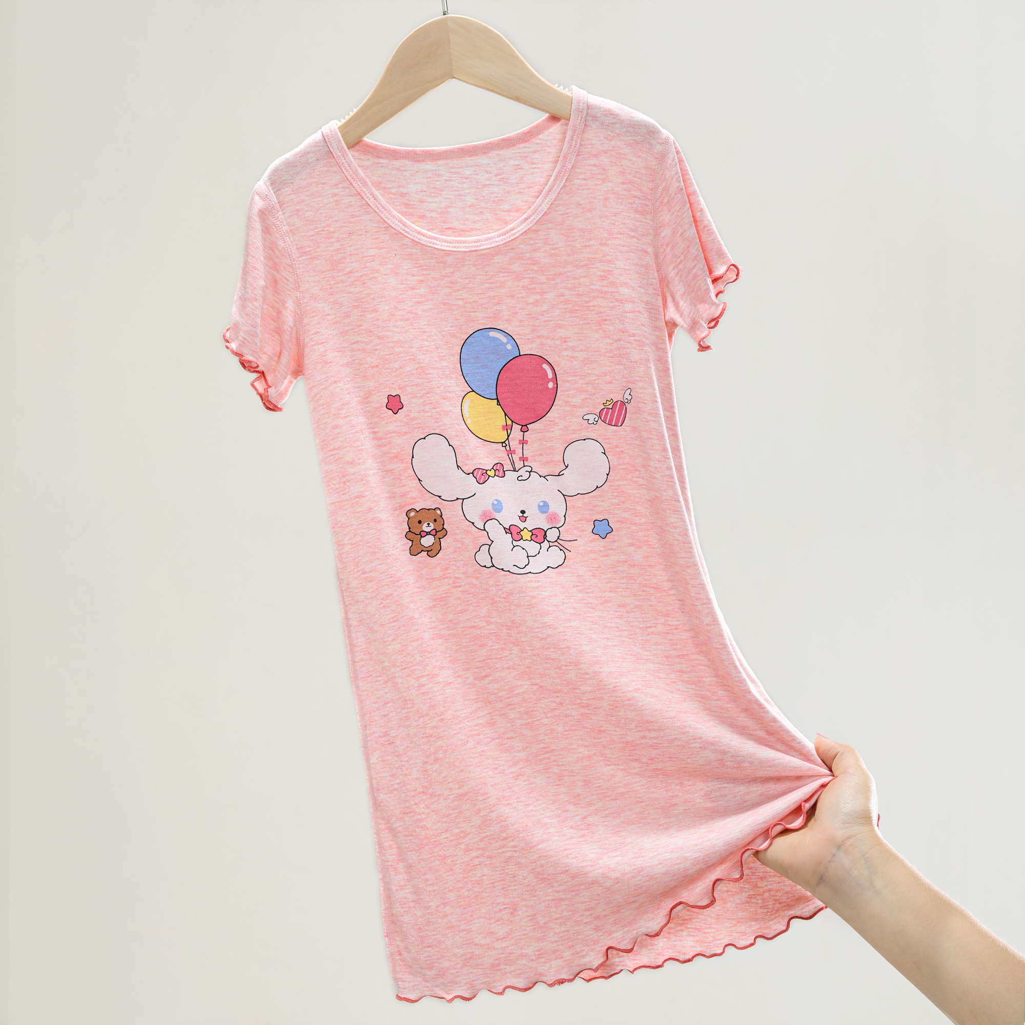 儿童睡裙莫代尔女童公主风冰丝宝宝家居服女孩亲子母女连衣裙睡衣