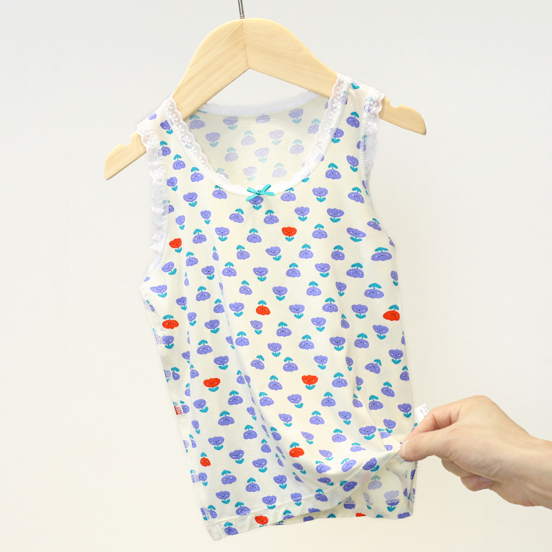 S 2230 背心 儿童女童夏季无袖小童薄款女宝吊带跨栏碎花打底纤维
