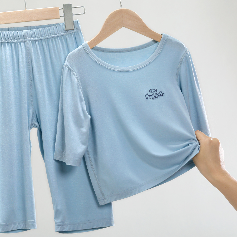 儿童睡衣夏季莫代尔宝宝套装男童女童亲子空调家居服DDM 131386  