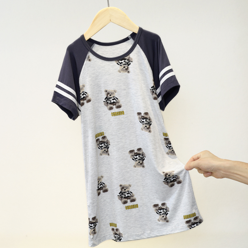 新品 DDM-K 731103 男童短袖睡裙儿童女孩莫代尔薄款家居服睡衣