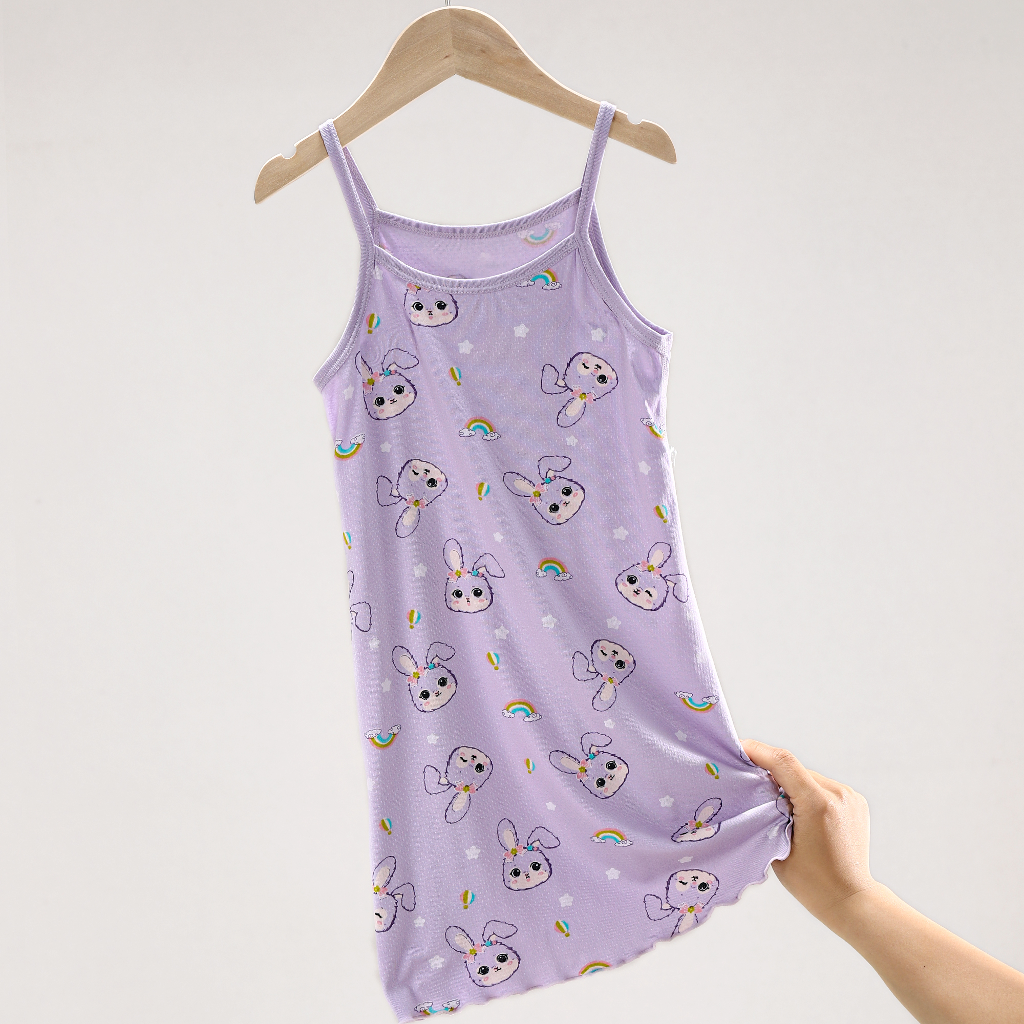 N 23135女童吊带睡裙女童莫代尔睡裙小睡裙背心新款可爱潮款十岁