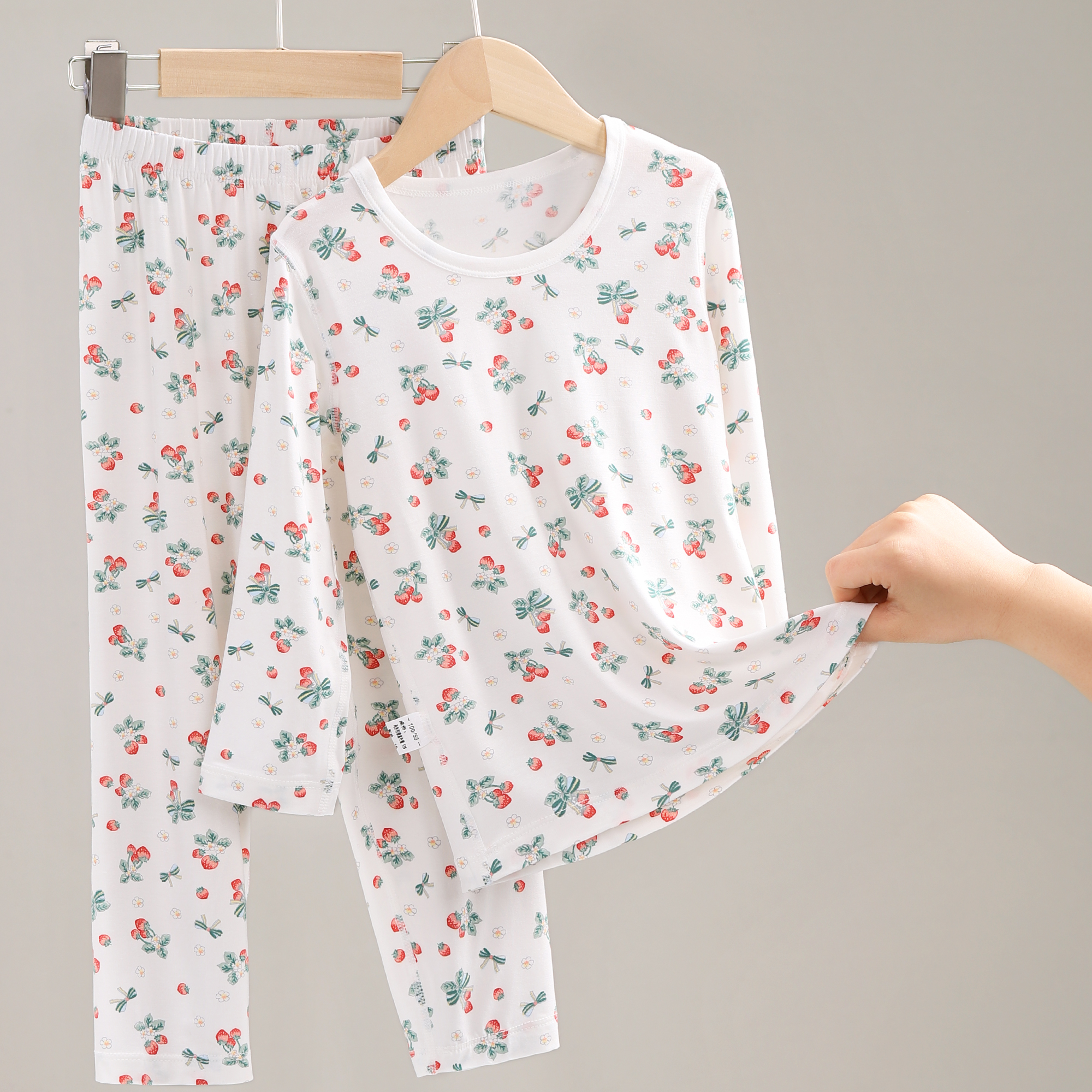 儿童睡衣春款女孩家居服套装大童夏季女童莫代尔薄款 18320-67