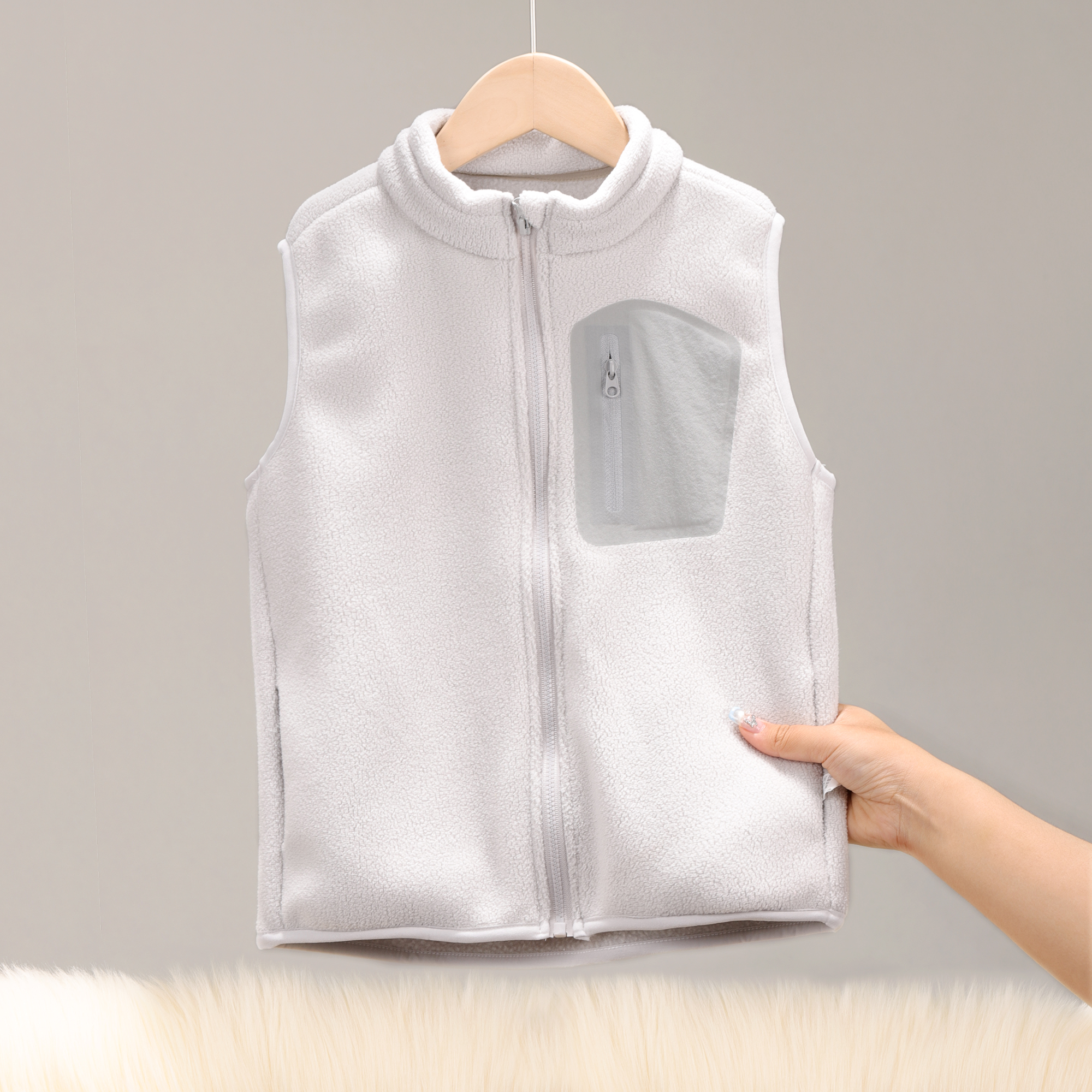 儿童马甲摇粒绒男童春秋保暖背心女童中大童抓绒外穿秋冬 124307