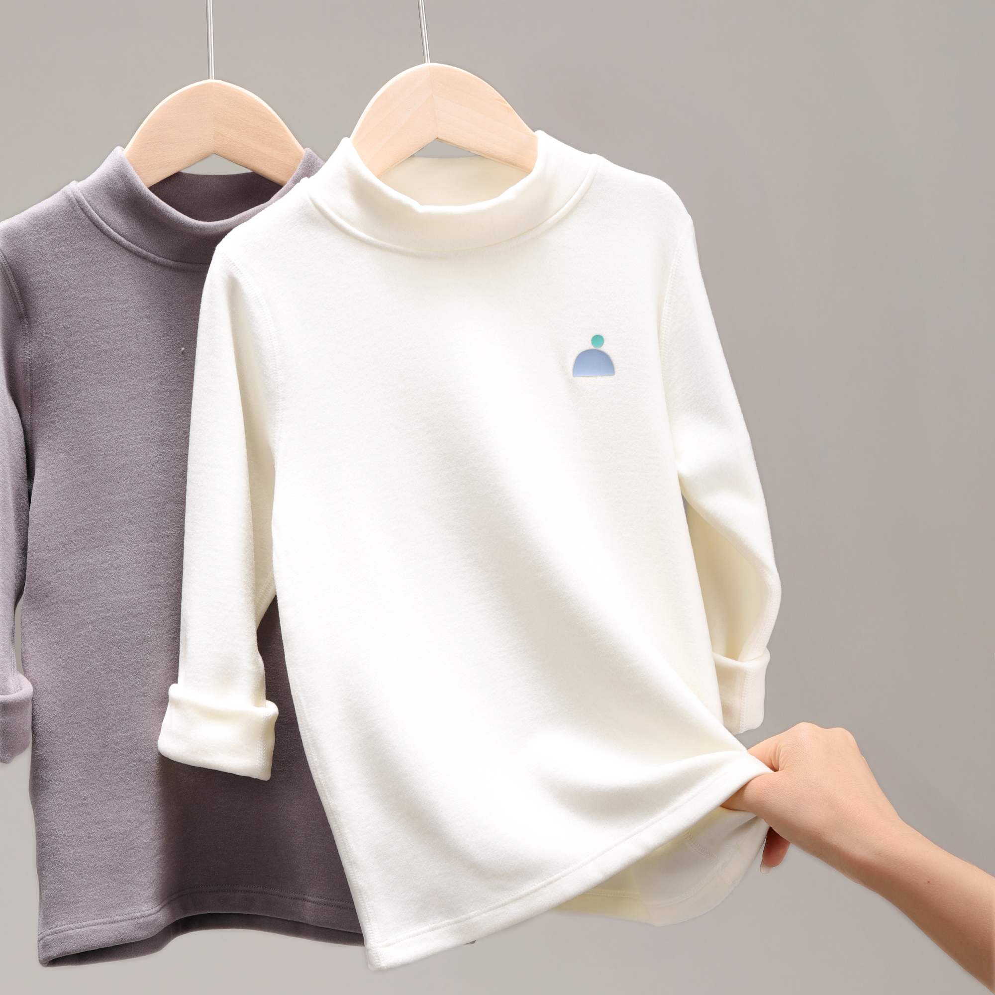 儿童保暖内衣秋冬半高领男童上衣莱赛尔女童打底衫a类秋衣 z010a