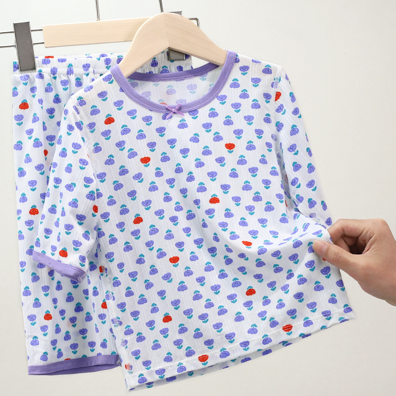 新品 DDM-S 2276 短袖儿童睡衣夏季套装家居服空调服薄款宽松透气