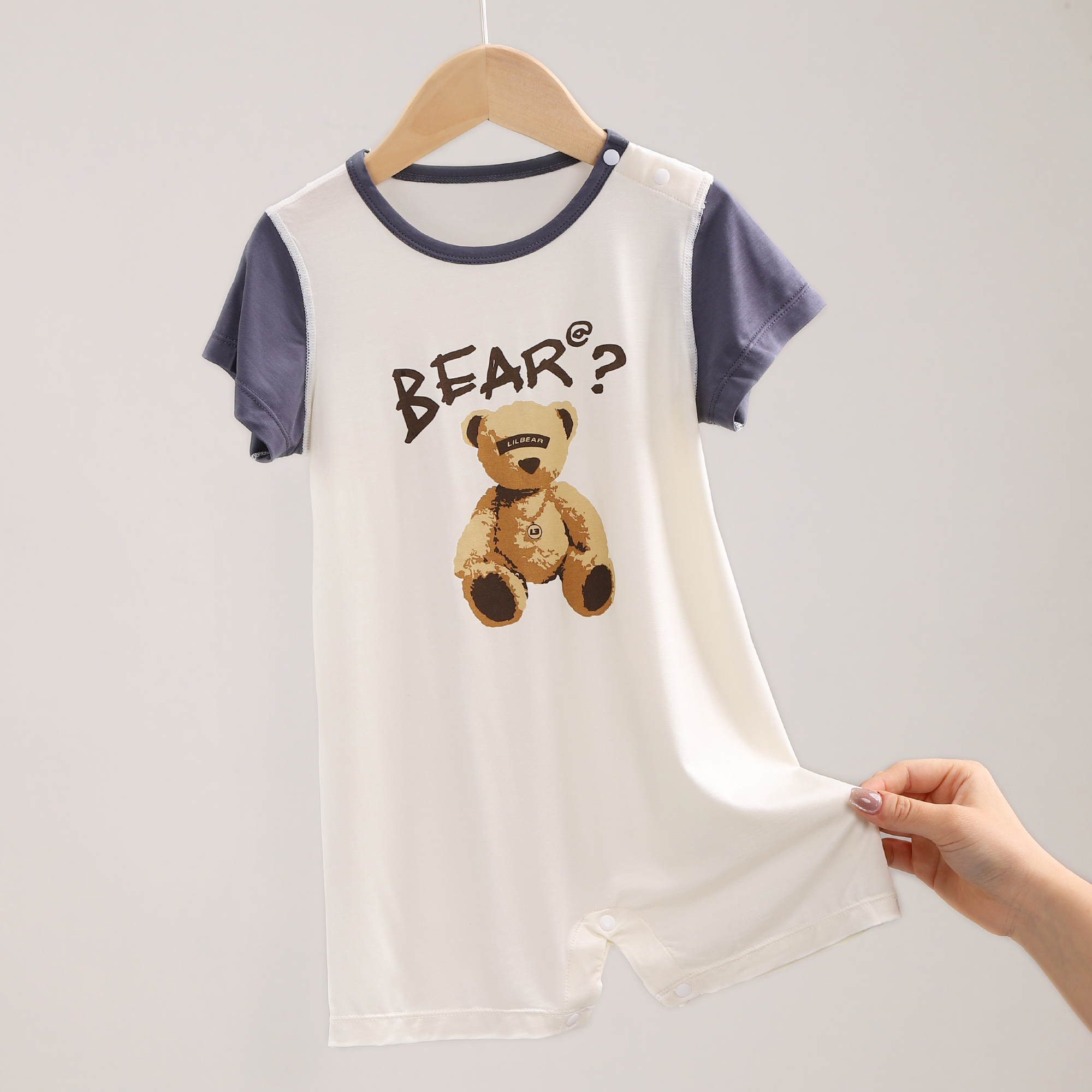 儿童连体睡衣新款春秋男童睡袋防着凉婴儿宝宝夏季半袖夏天 2552