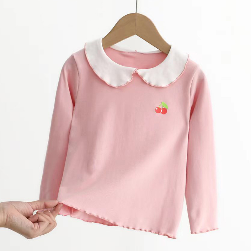 新品女童长袖t恤打底衫樱桃春秋内搭外穿中大童 DDM-Q 315536 
