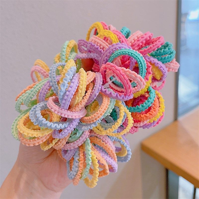 旅行发卡色皮筋宝宝扎头发绳不伤发女童编发头绳女孩弹性好橡皮筋