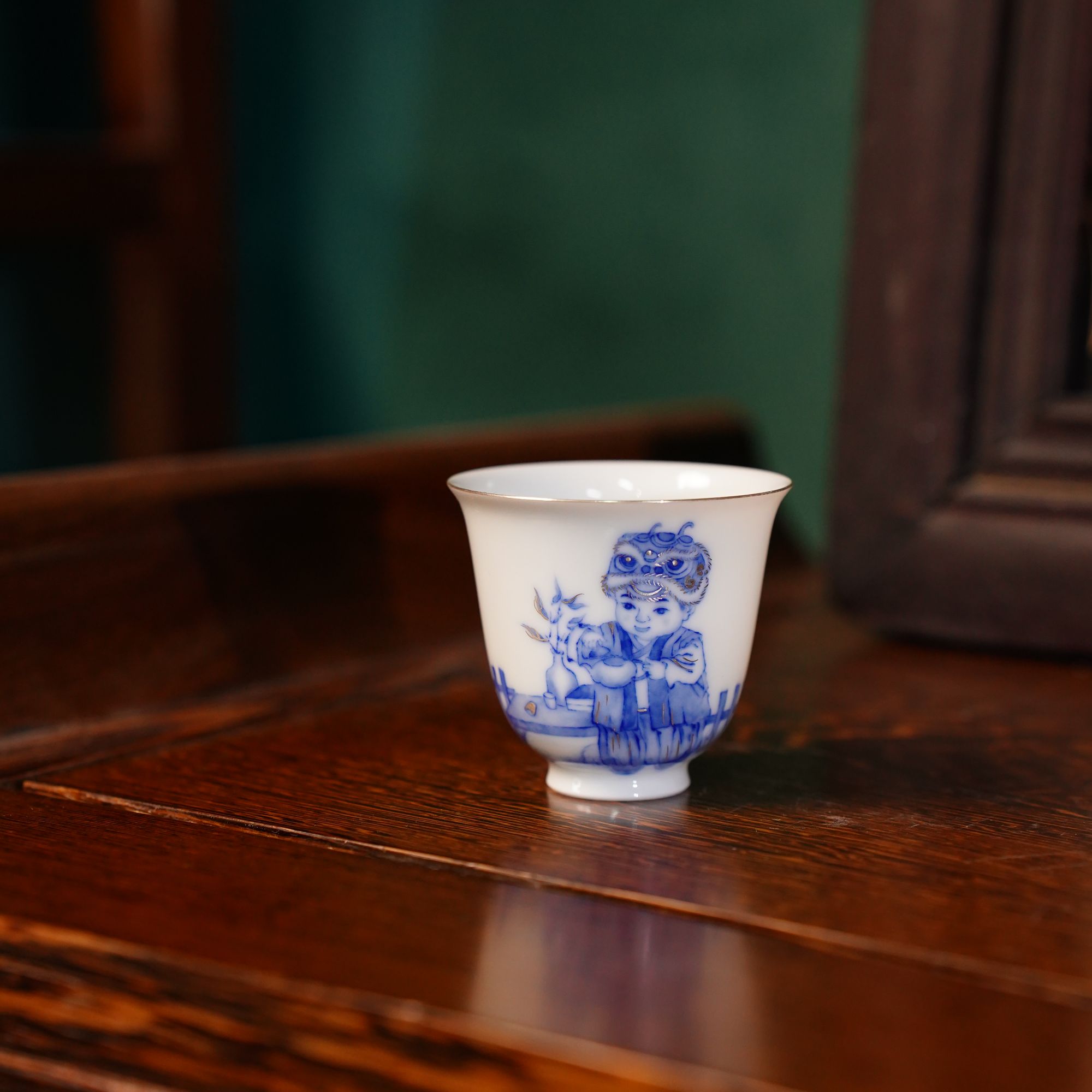 【央博甄选】赋春寻隐 青花描银（童趣）闻香杯