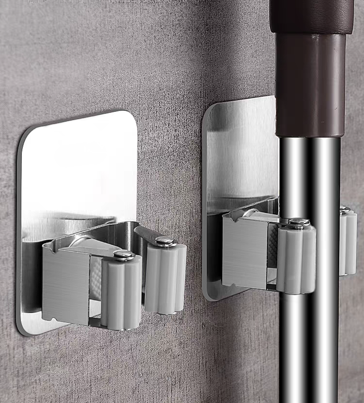 不锈钢拖把挂钩免打孔免钉强力卡扣