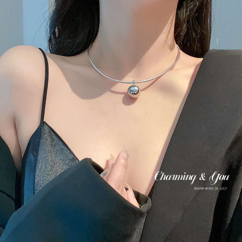 软项圈小众设计感银圈项链轻奢高级感锁骨链颈带颈圈A33