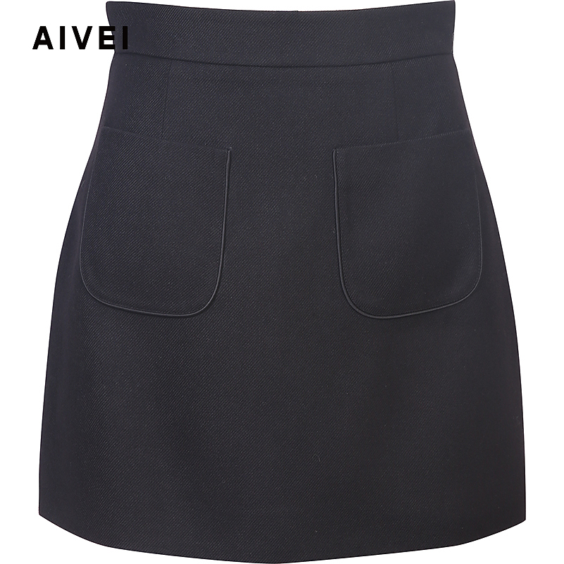 AIVEI欣贺艾薇商场同款高腰显瘦A字百搭气质包臀短裙P760403A