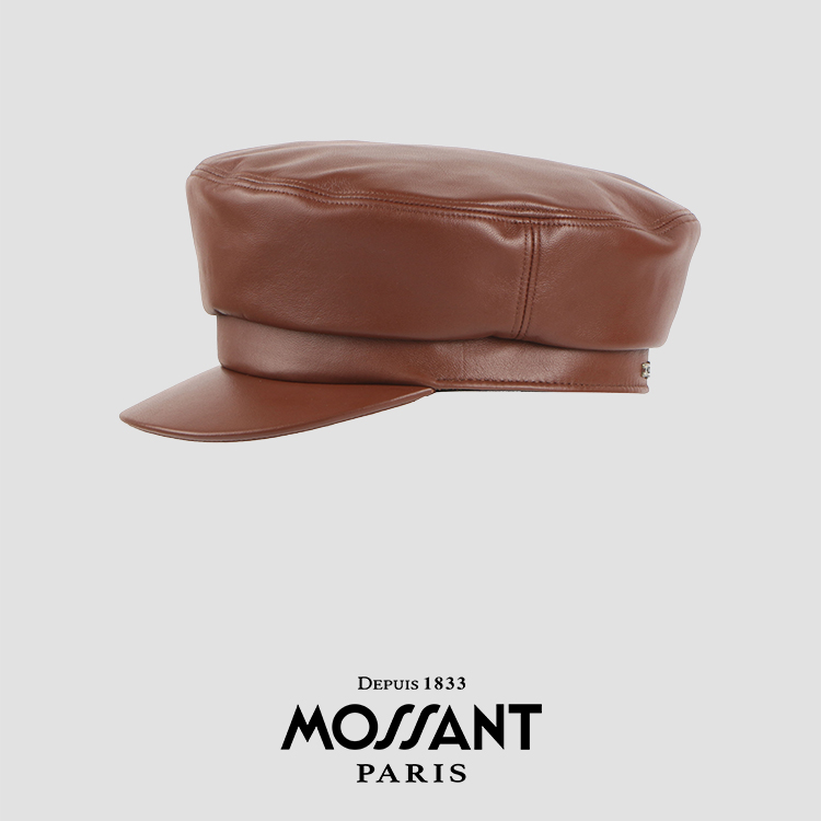 MOSSANTAW24 秋冬新款 头层小羊皮希腊渔夫帽