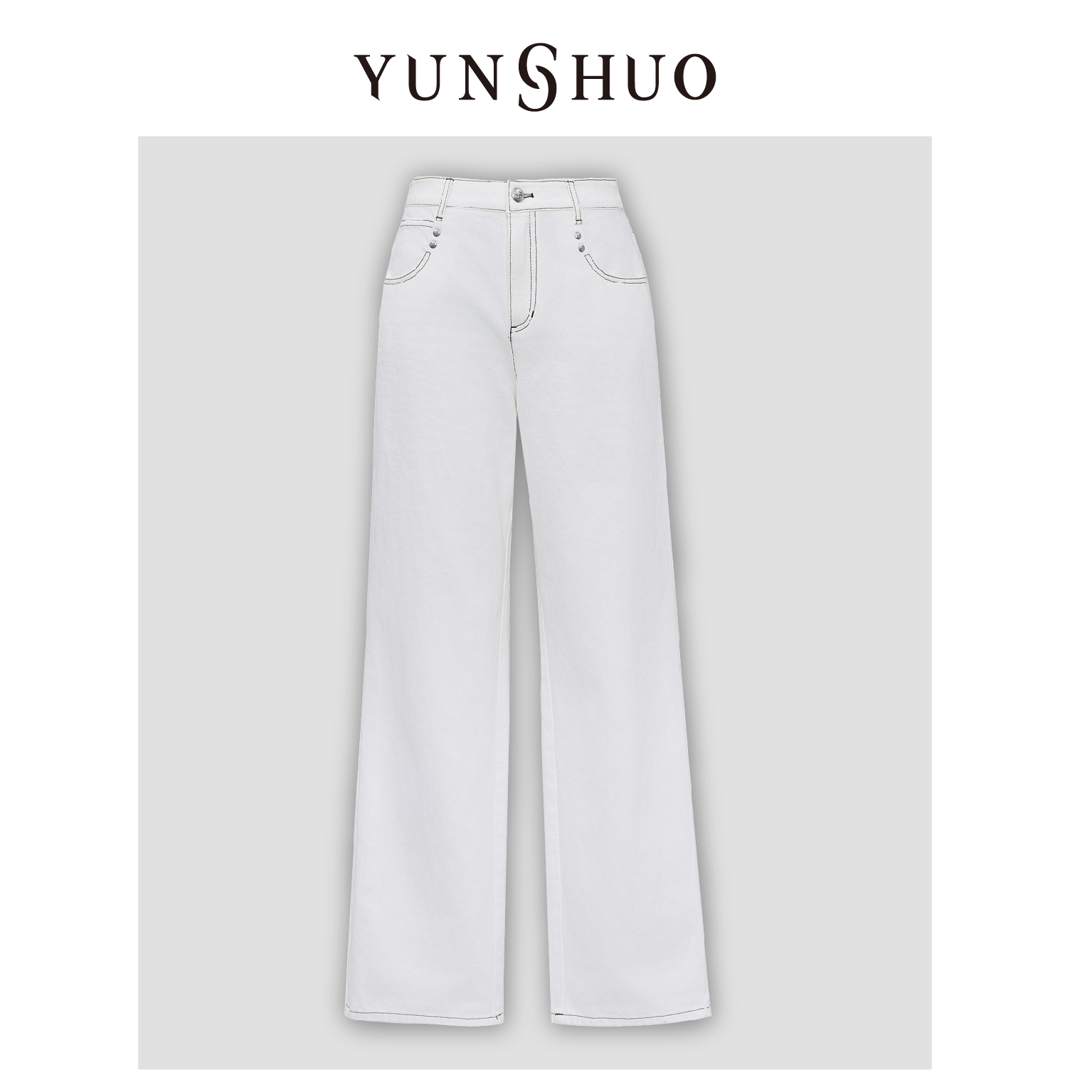 YUNSHUO  2024夏季新款时尚百搭休闲显瘦直筒裤  198089